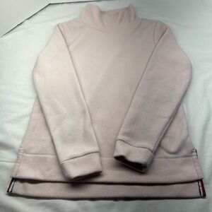 Tommy Hilfiger Women's Small Light Pink Mock Neck Sweatshirt Cozy Stylish